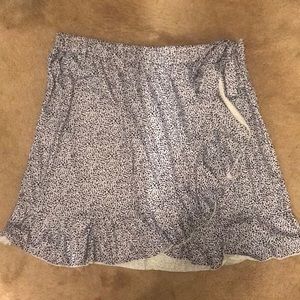 SHIEN elastic waist faux wrap skirt with ruffle nwot